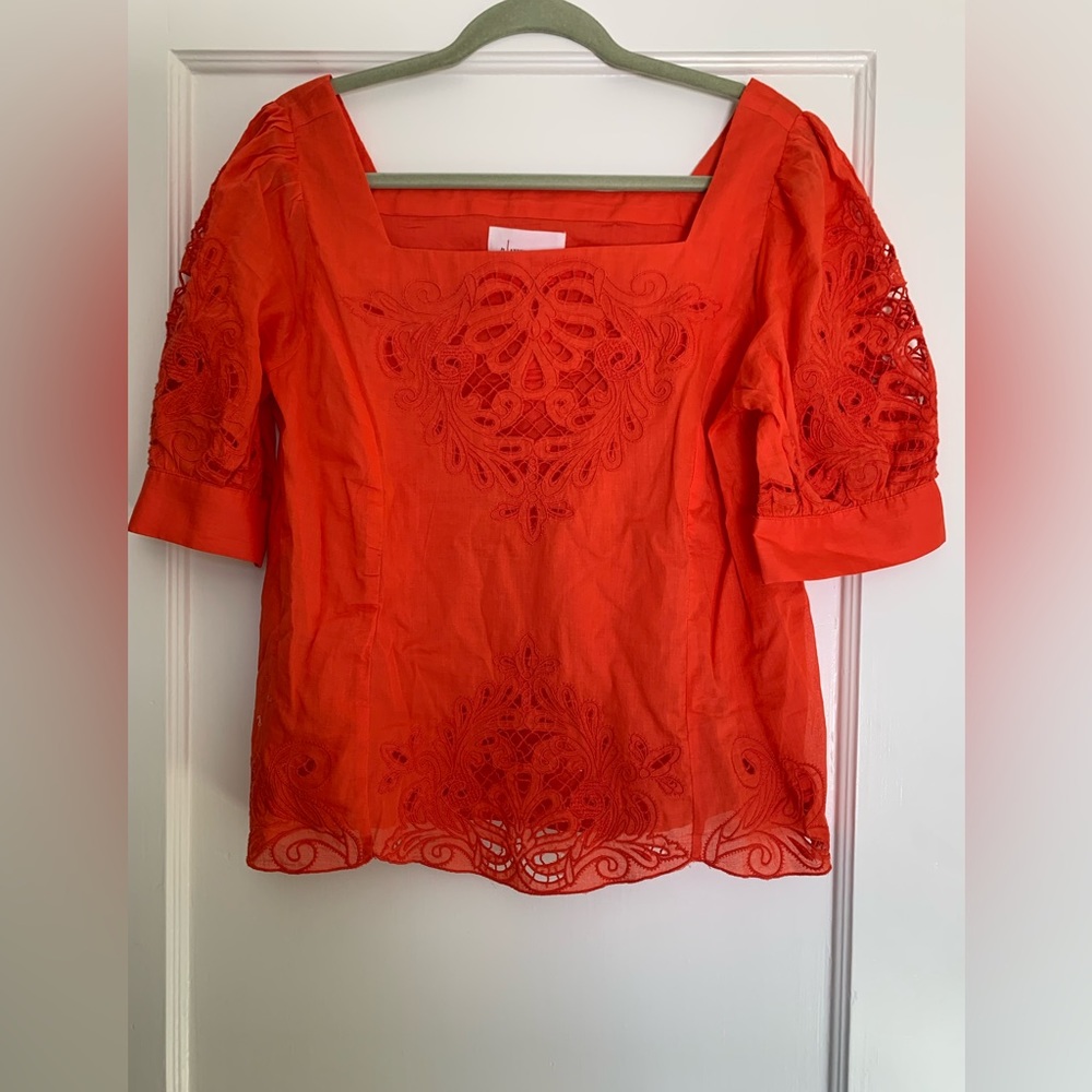 NWT Anthropologie short sleeve cut work blouse